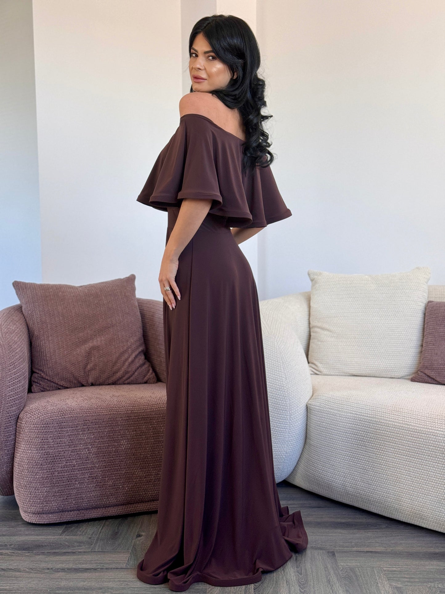 Rochie Lunga ELIZA - CHOCOLATE