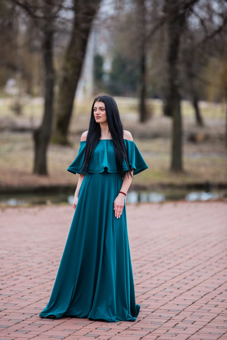 Rochie Lunga ELIZA - Verde Marin