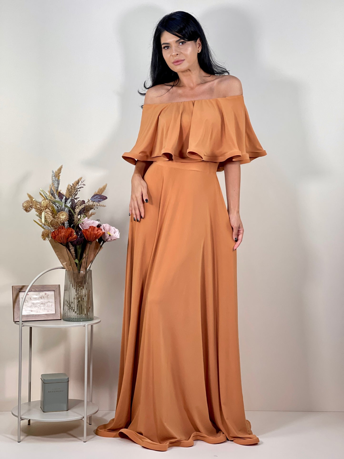 Rochie Lunga ELIZA  - Floare de Toamna